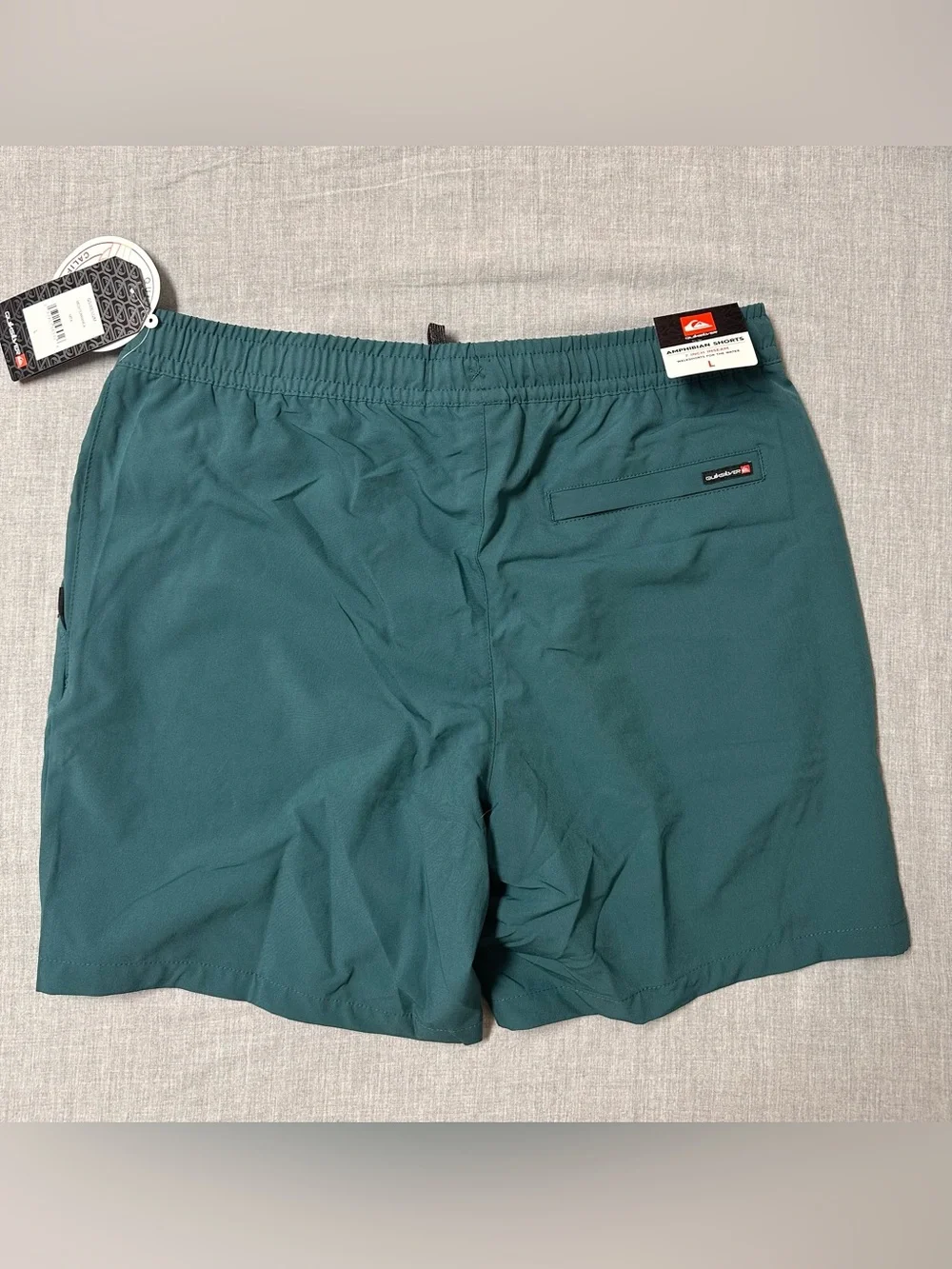 NWT Quiksilver Men's Amphibian Hybrid Shorts Teal Green Size Large Active Swim